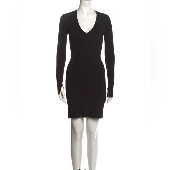 Rag & Bone long sleeve v-neck knit mini dress with back cut-out - Picture 1 of 11
